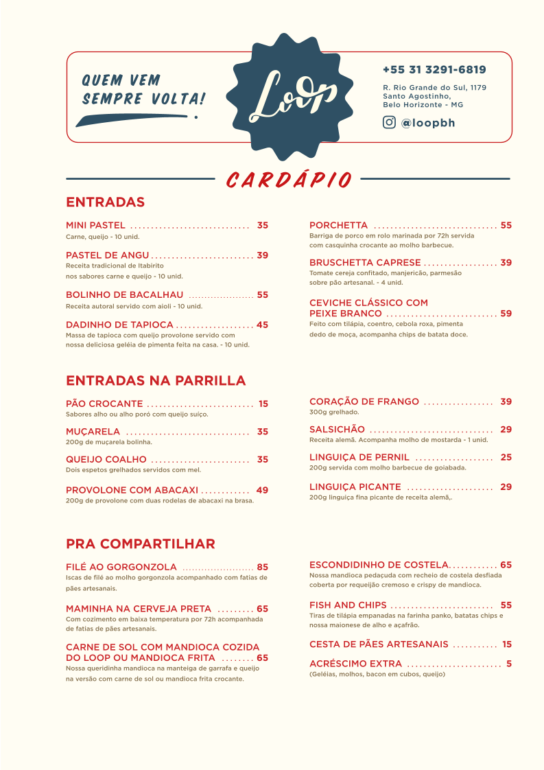 Menu Loop Gastro Bar-1
